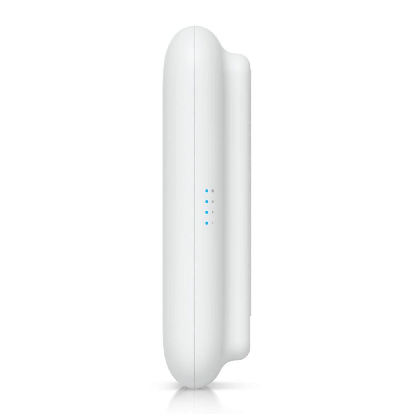Ubiquiti UniFi Swiss Army Knife Ultra access point hvid, rektangulær med afrundede kanter, 5 blå LED og PoE-understøttelse.