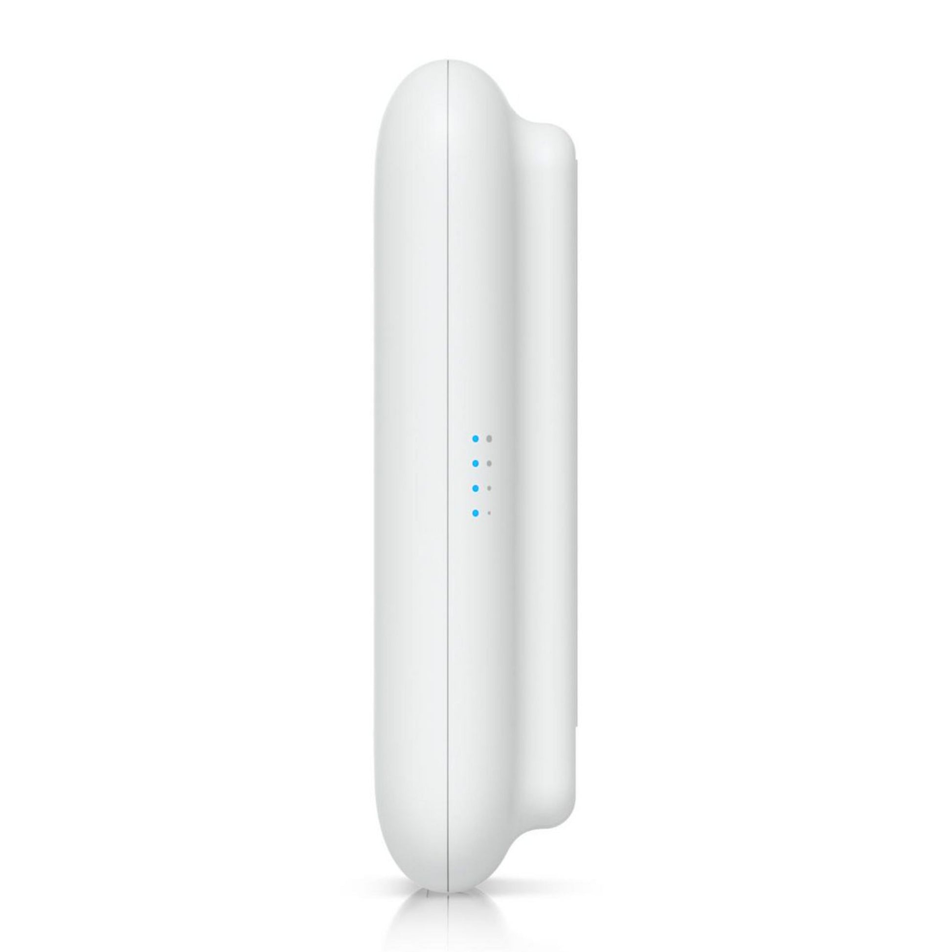 Ubiquiti UniFi Swiss Army Knife Ultra access point hvid, rektangulær med afrundede kanter, 5 blå LED og PoE-understøttelse.