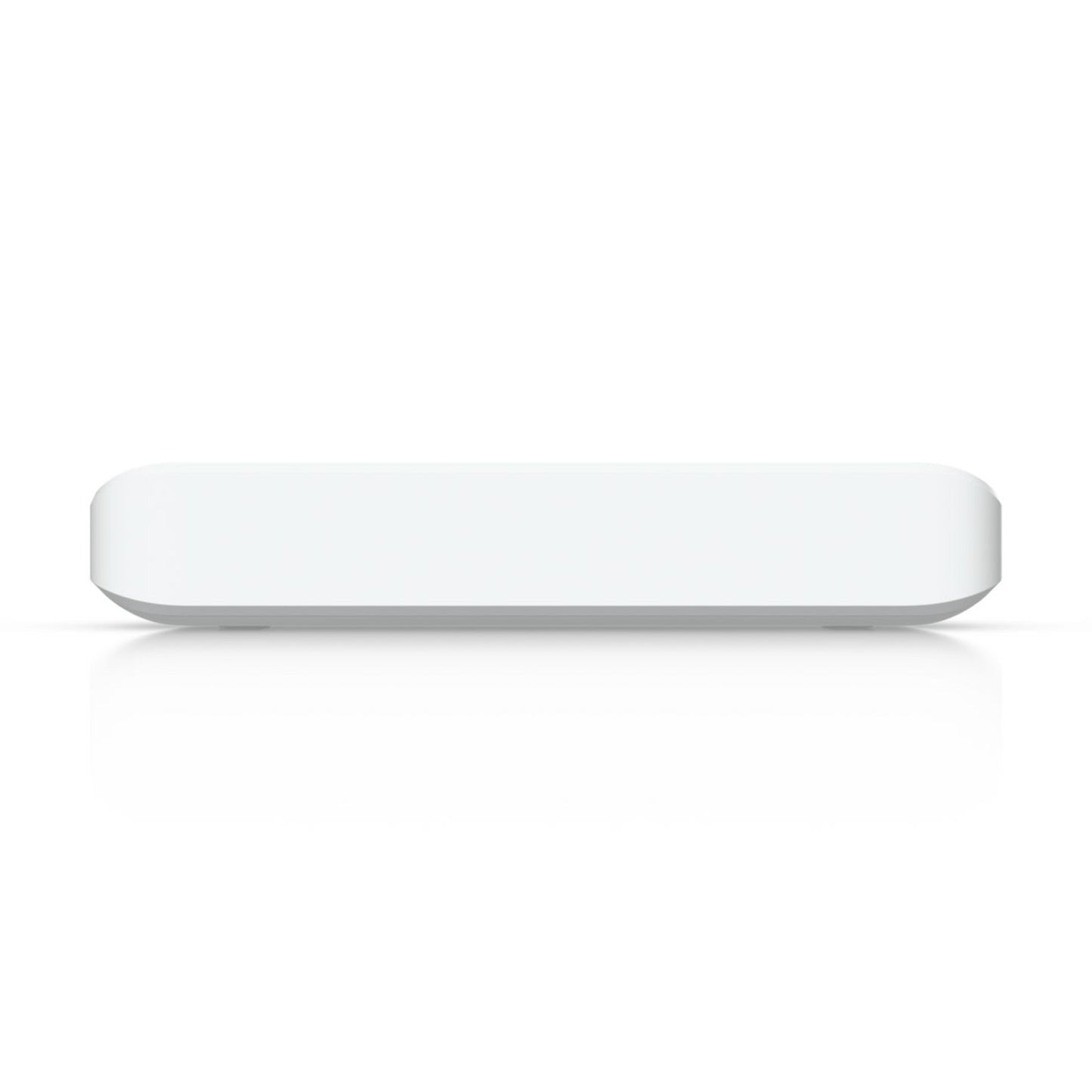 Ubiquiti Switch Flex Mini 2,5G 5P hvid rektangulær switch med afrundede kanter set forfra uden synlige porte eller knapper.
