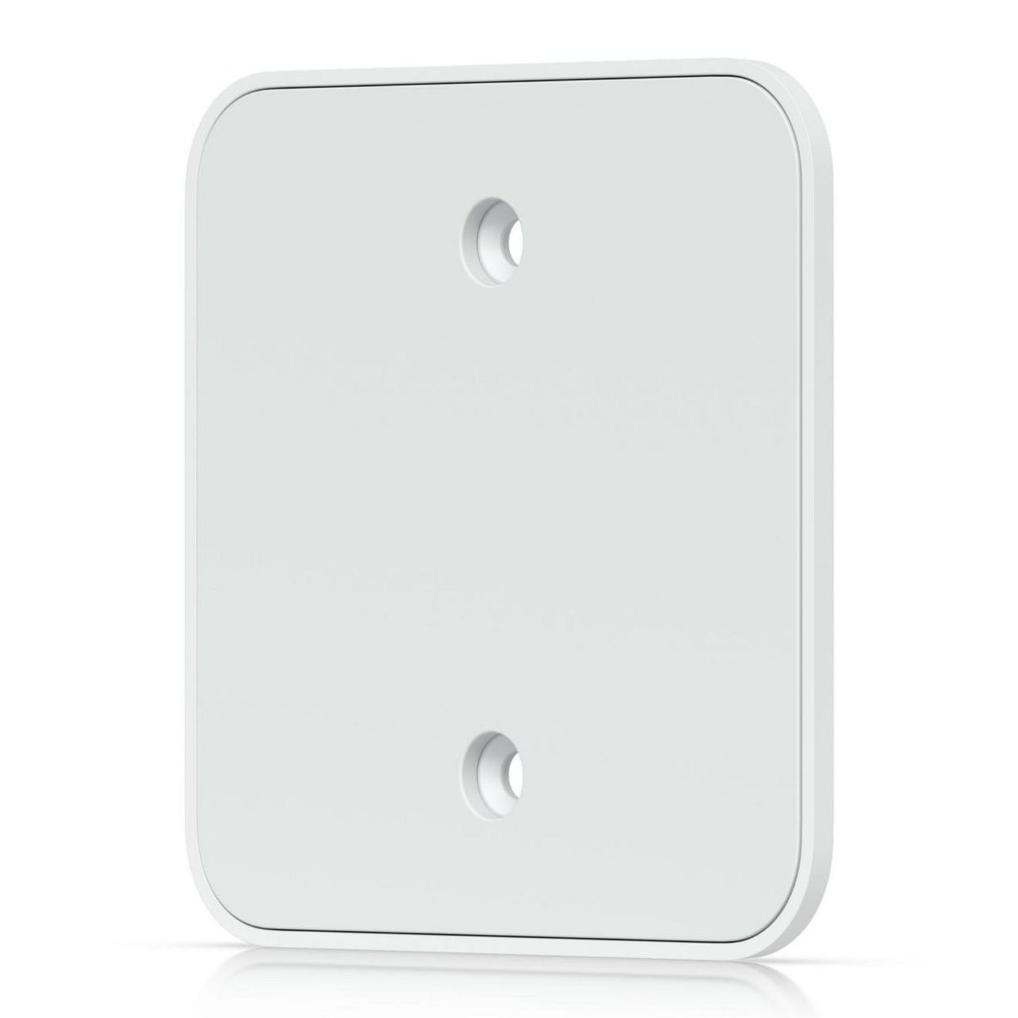 Ubiquiti vægplade, rektangulær, hvid med afrundede hjørner og to runde huller til UniFi Gateway Lite/Express montering.
