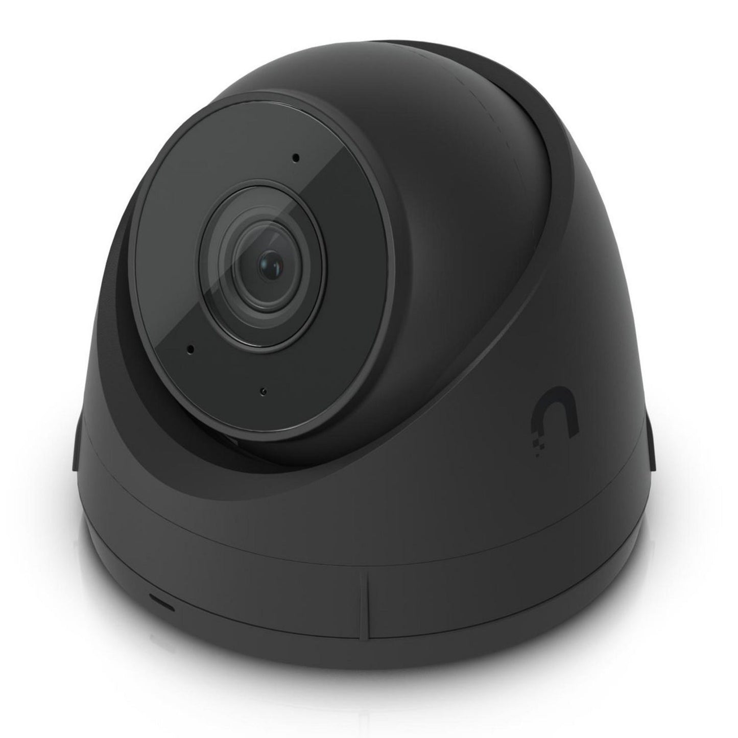 Ubiquiti UniFi Protect G5 Turret Ultra POE overvågningskamera, sort, domeformet med rund linse og mat finish.