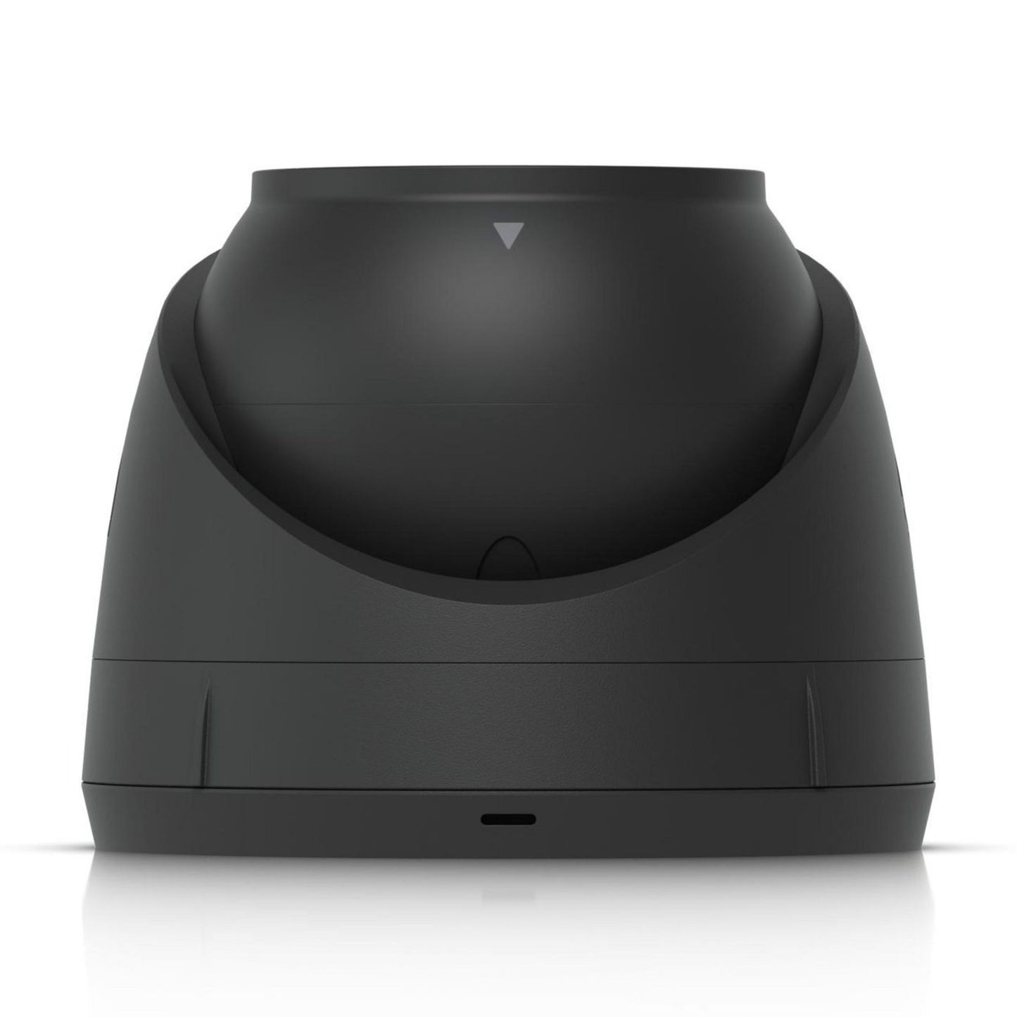Ubiquiti UniFi Protect G5 Turret Ultra sort POE-kamera, afrundet design, lille pil øverst, slank port i bunden.