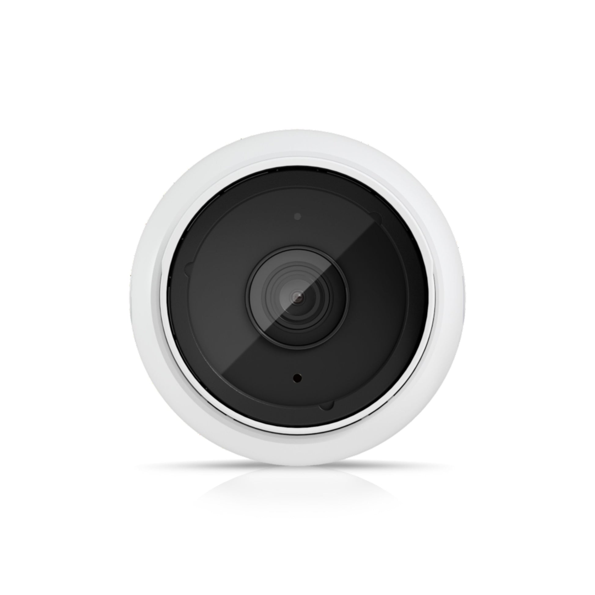 Ubiquiti UniFi Protect G5 POE overvågningskamera 3-pak, frontvisning, rund hvid kapsling med sort linse.