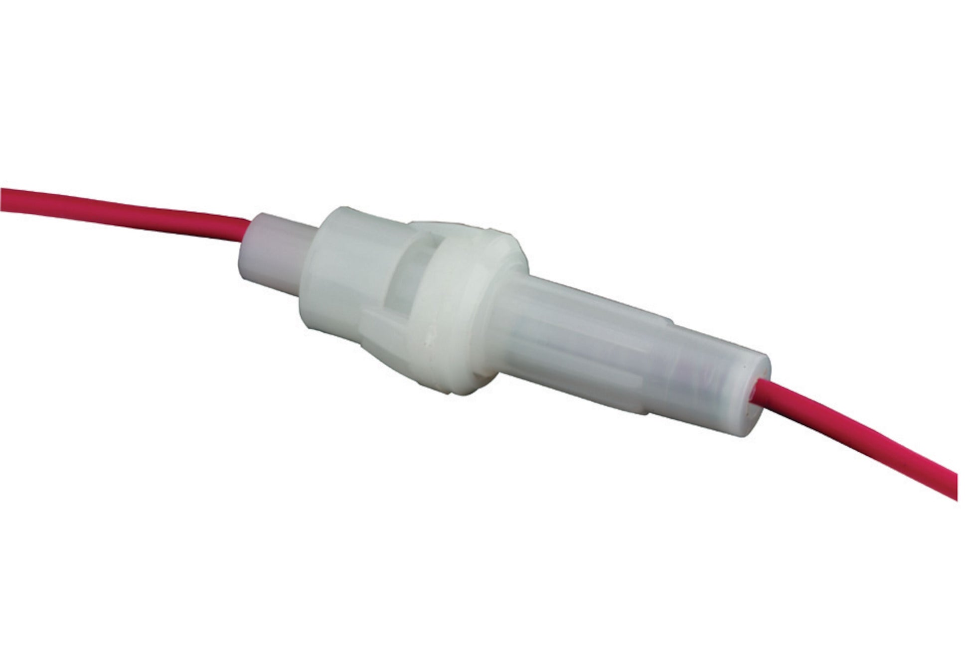 Goobay sikringsholder med kabel 5x20 mm tæt forbundet med rød elektrisk ledning.