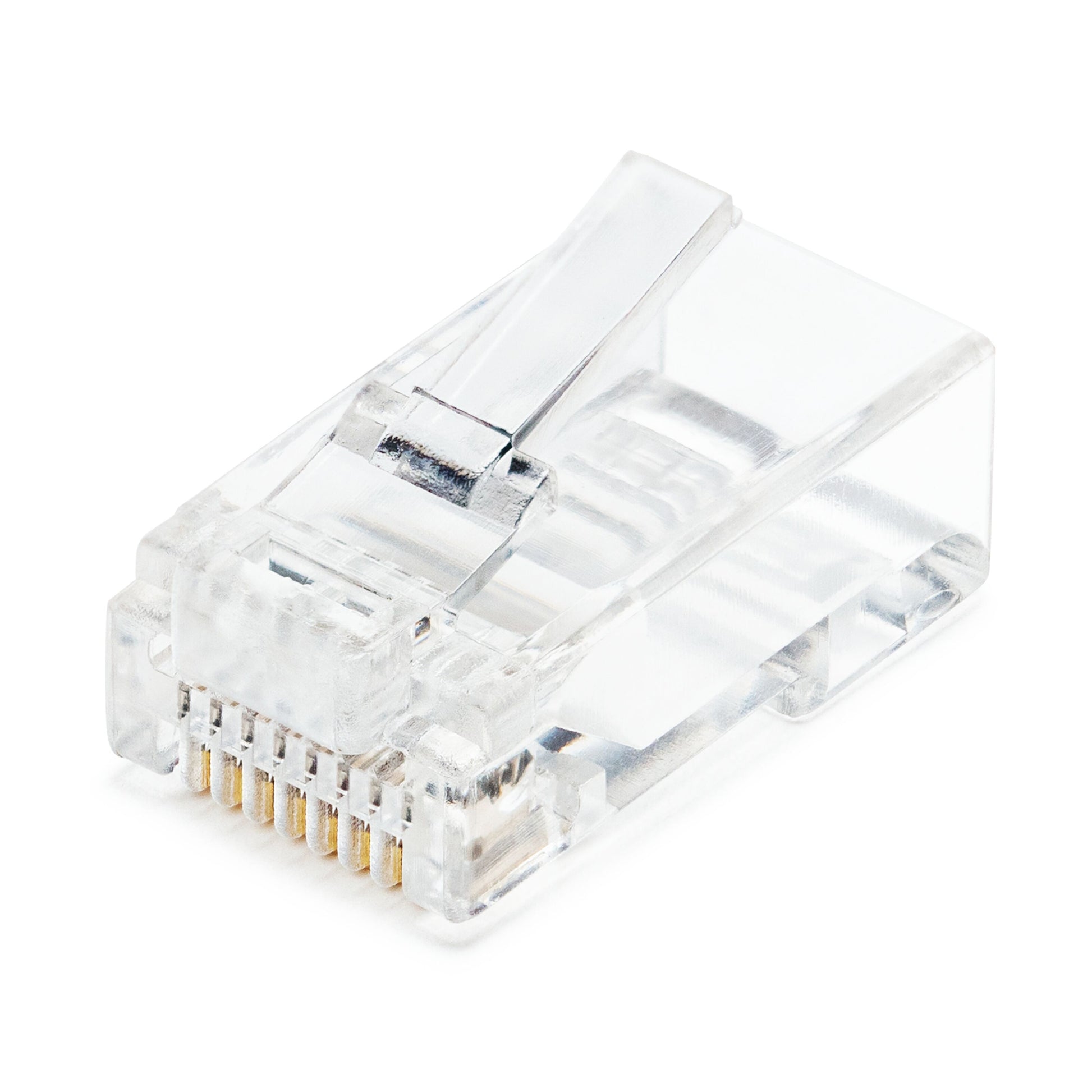 Luxorparts RJ45 Modulstik Cat.6 UTP 20-pak, klart plast, otte guldbelagte ben, Pass-Through-design.