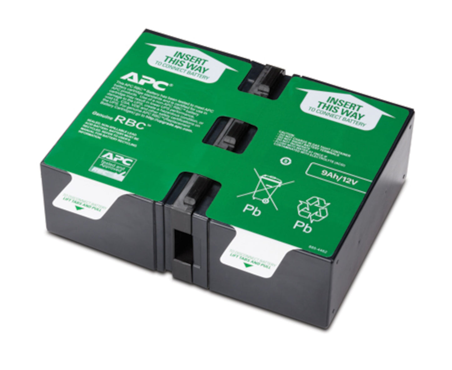 APC Udskiftningsbatteri 124 rektangulær, 2x12V 9Ah, grøn/sort mærkat, til Back-UPS Pro 1500.