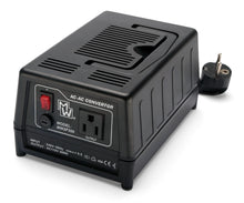 Nedis transformer 230-110V 300W sort, on/off-knap, stik, indikatorlys, EU-stik, model MW2P300 med specs på front.