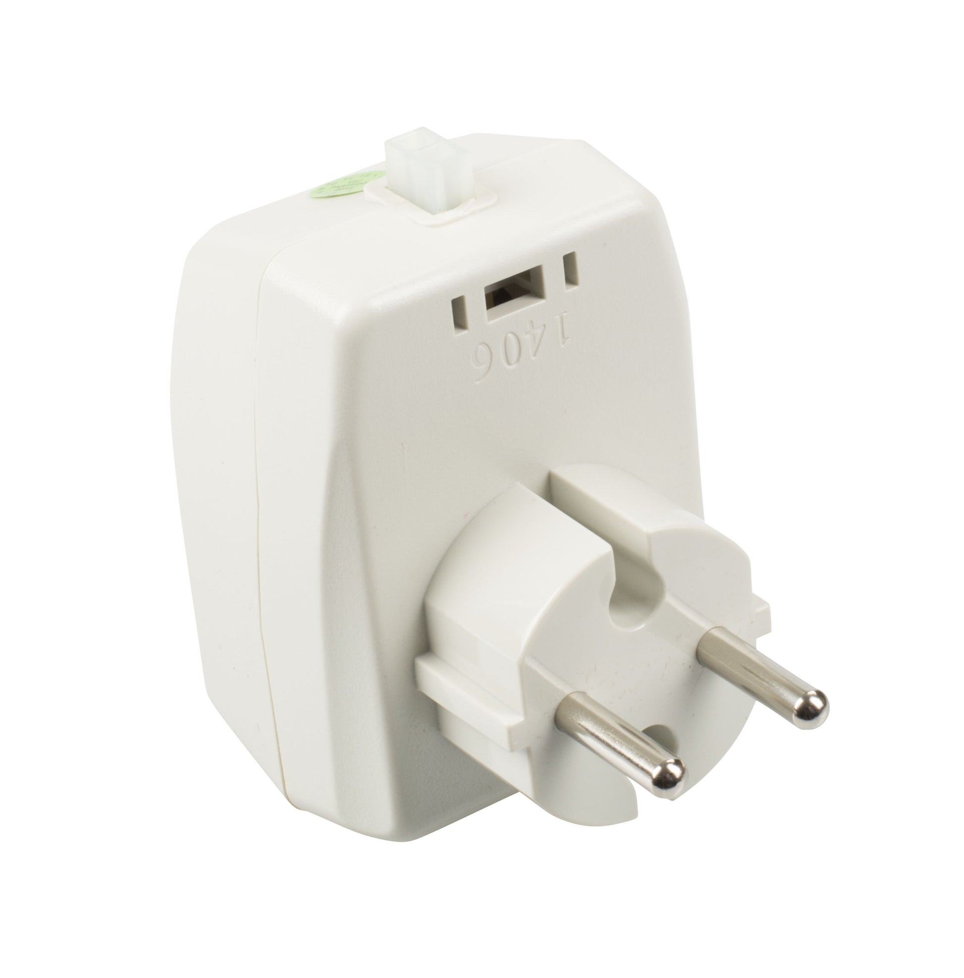 Tufvassons netadapter AC 12 V 7,2 W, hvid tobenet EU-stik, rektangulær krop, topkontakt.