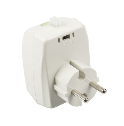 Tufvassons netadapter AC 12 V 7,2 W, hvid tobenet EU-stik, rektangulær krop, topkontakt.