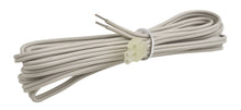 Tufvassons 3 m grå spiralkabel til transformatorer, blotlagte metalkalendere, hvid 2-polet låsestik, samlet med twist tie.
