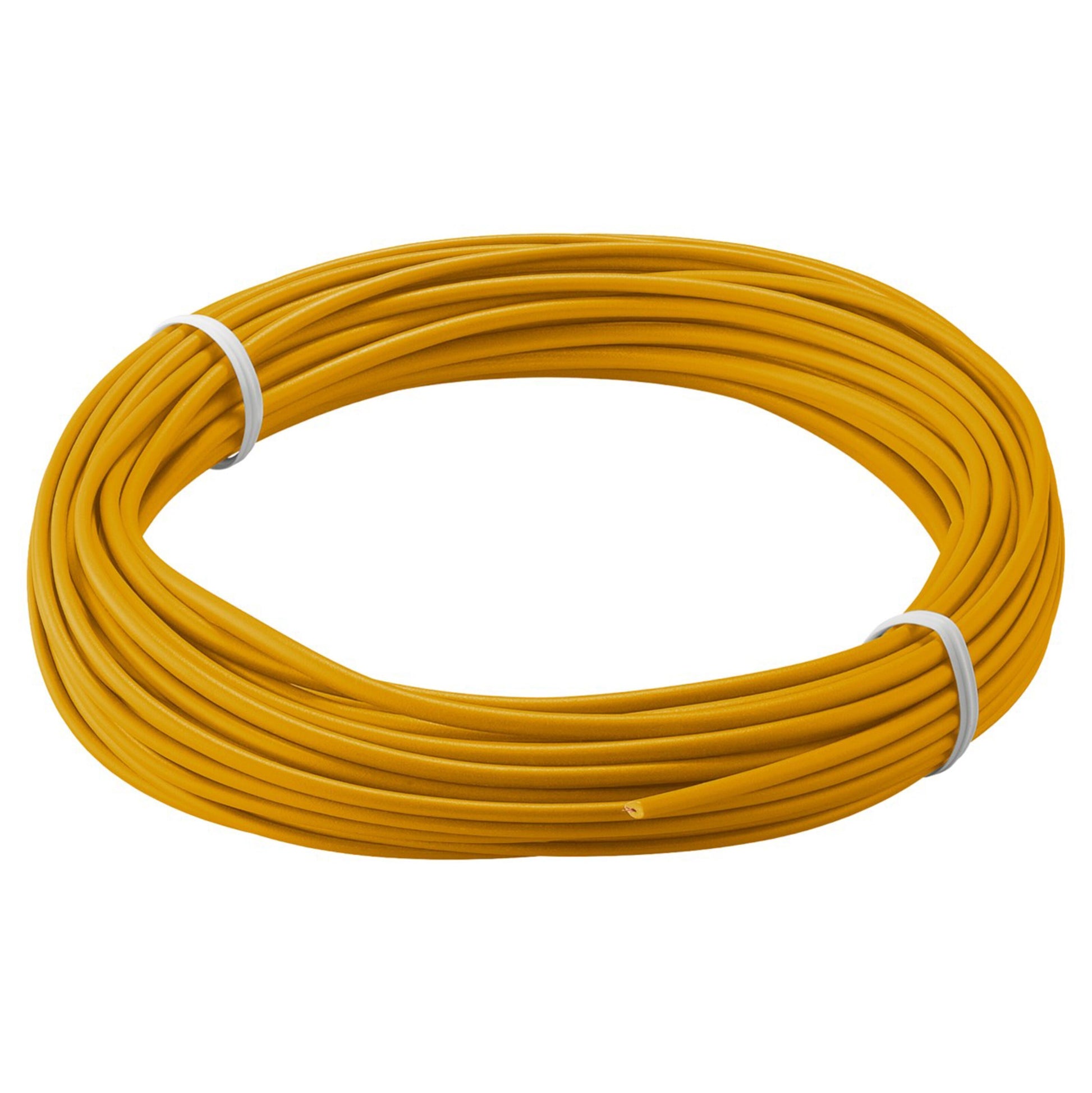 Goobay isoleret forbindelsestråd 0,14 mm² 10 m orange, flertrådet fortinnet kobberleder, samlet med to hvide strips.