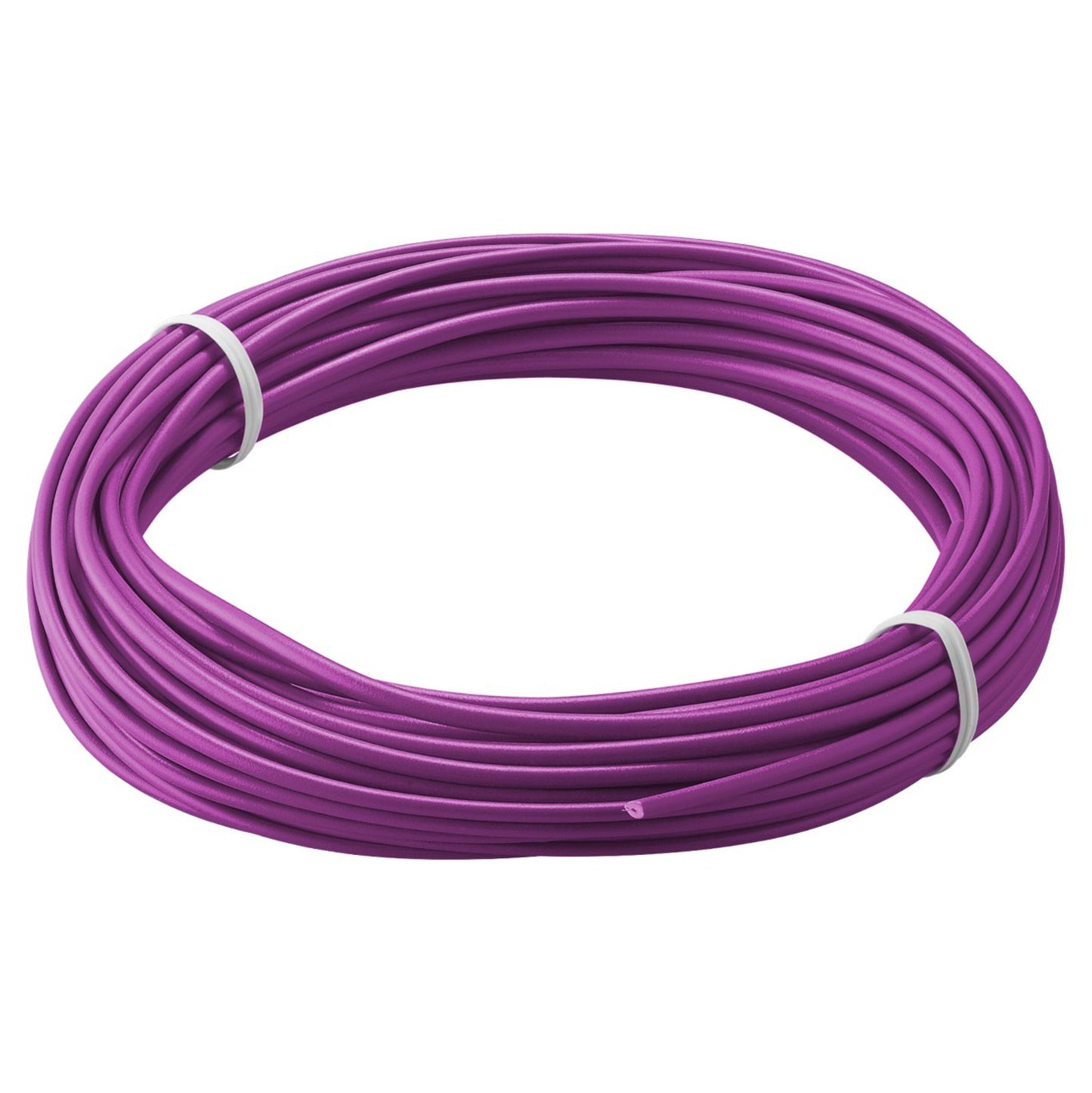 Goobay Isoleret forbindelsestråd 0,14 mm² lilla, 10 m rulle samlet med to hvide strips.