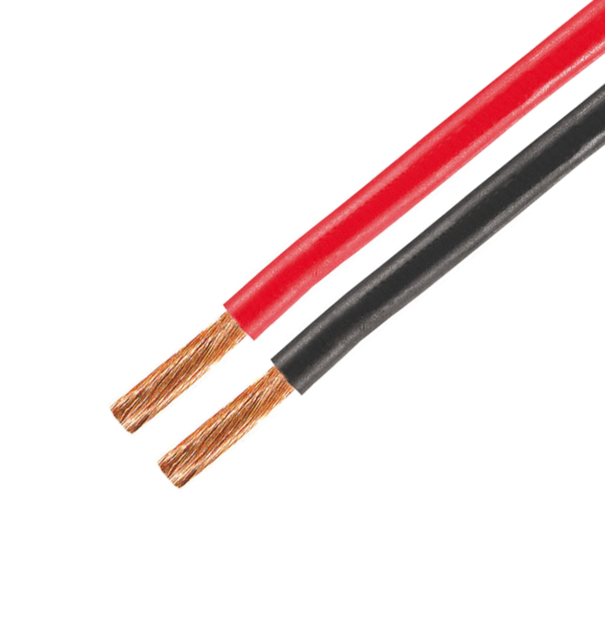 Solcellekabel 6 mm² 5 m rød og sort isolering blanke ender til solcelleanlæg og tilslutning af solpaneler.