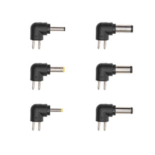 Adapterstik 6-pak, sort, vinkeltype, 2 gule og 4 sølvfarvede spidser, passer til Skiftet strømadapter 5V DC 15W.