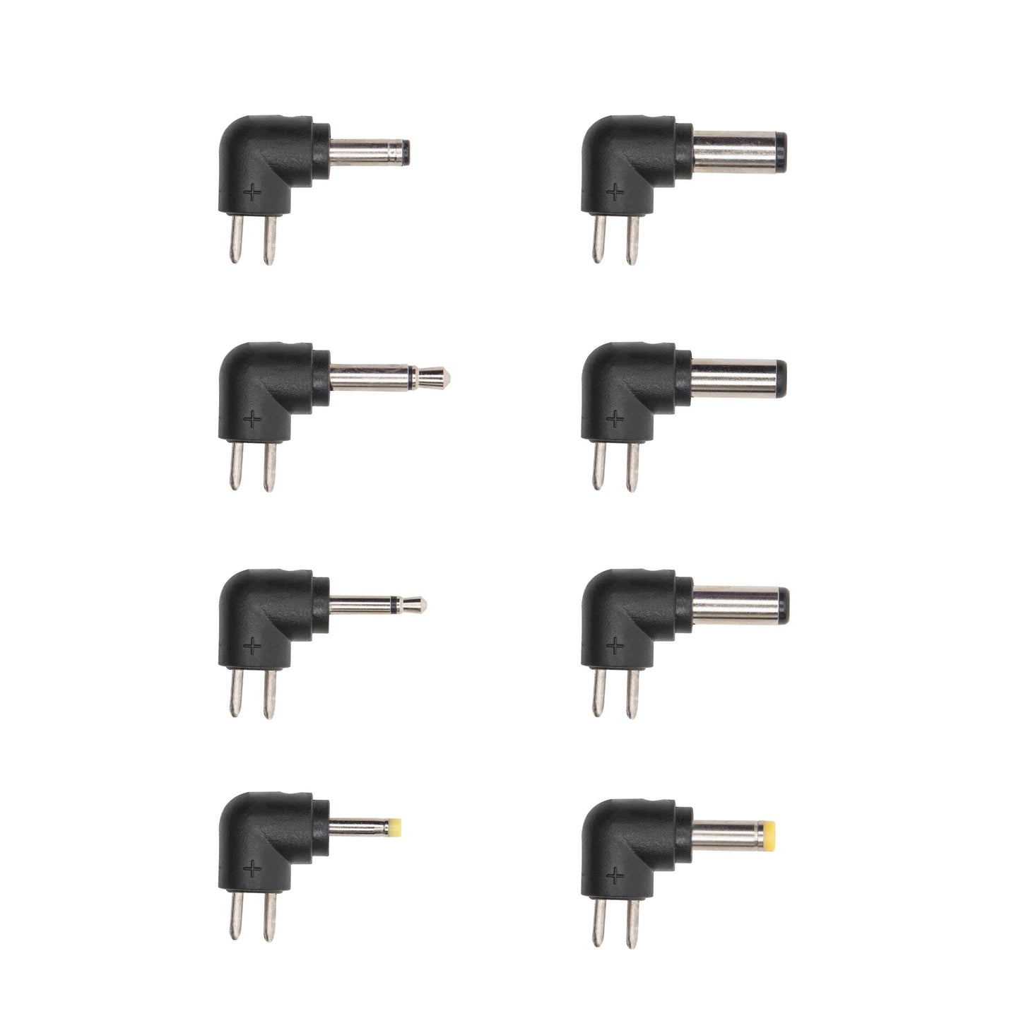 8 slags 12V-adaptere med til metalben, forskellige stik inkl. DC-stik, justerbar polaritet, 24W output.