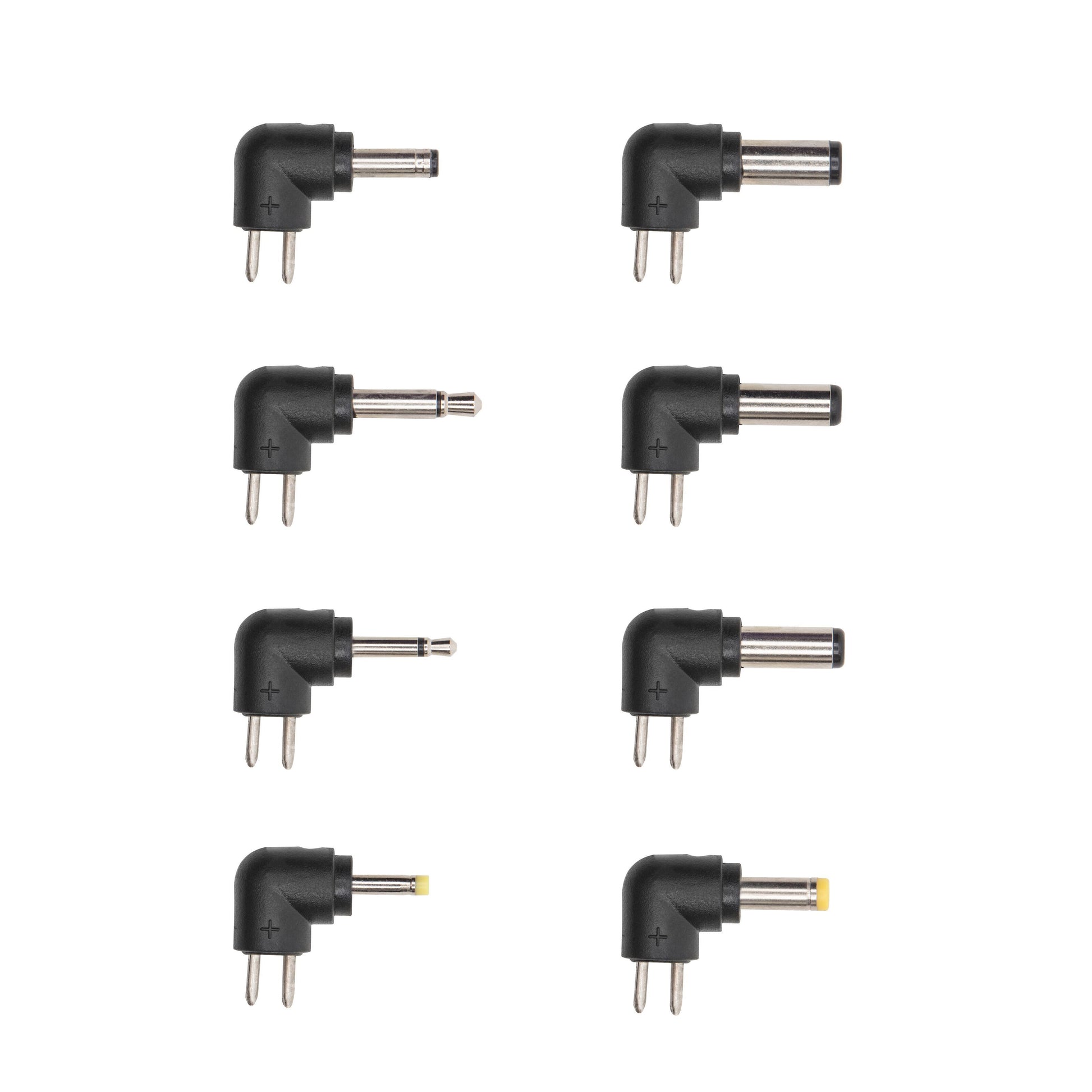 8 slags 12V-adaptere med til metalben, forskellige stik inkl. DC-stik, justerbar polaritet, 24W output.