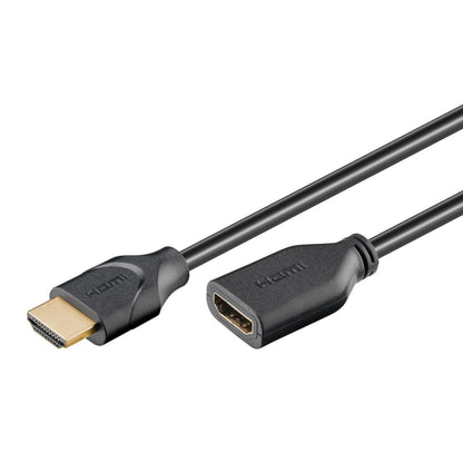 Goobay HDMI forlængerkabel 3 m sort med han-til-hun HDMI-stik, understøtter 4K/60 Hz.