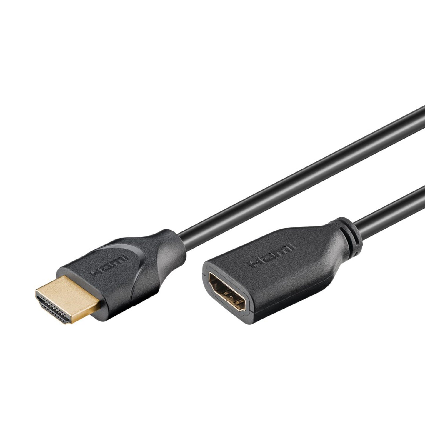 Goobay HDMI forlængerledning 5m sort, han til hun stik, HDMI mærkning, understøtter 4K/60Hz Ultra HD.