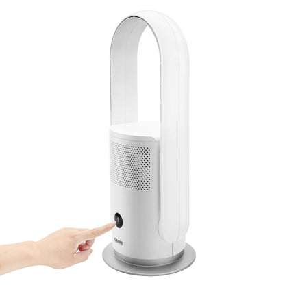 Cleverio AF-F100 gulvventilator med luftfilter, oval løkke, HEPA-13-filter, perforeret udluftning og rund base.