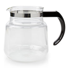 Glaskande 1,2 L til Moccamaster KBG/KBG Select med bred fod, smal hals, rustfri stålkant og sort håndtag.