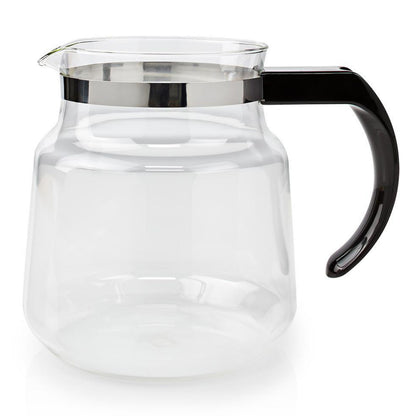 Glaskande 1,2 L til Moccamaster KBG/KBG Select med bred fod, smal hals, rustfri stålkant og sort håndtag.