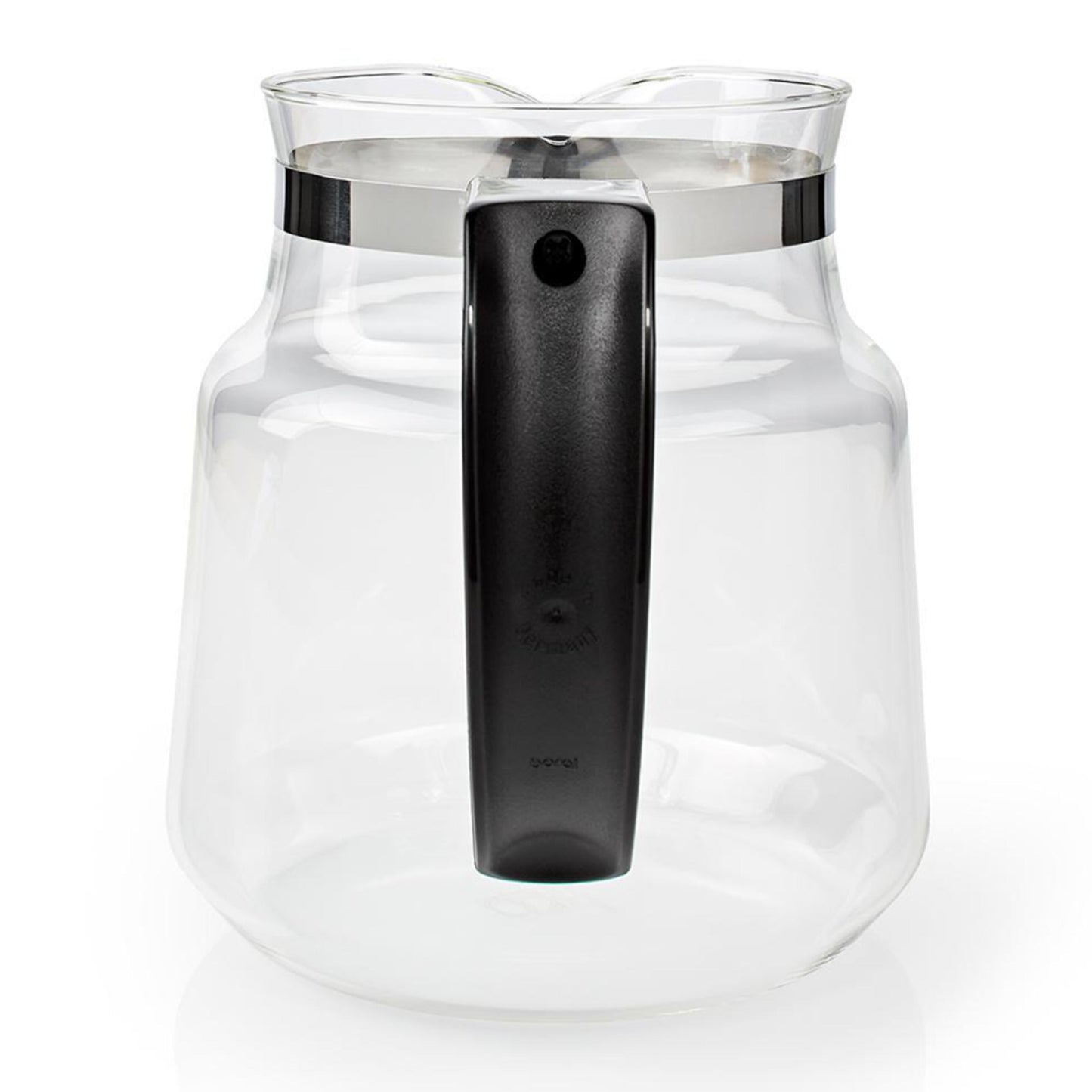 Moccamaster glaskande 1,2 L klar glas bred åbning sort plastikhåndtag passer til KBG/KBG Select set forfra.