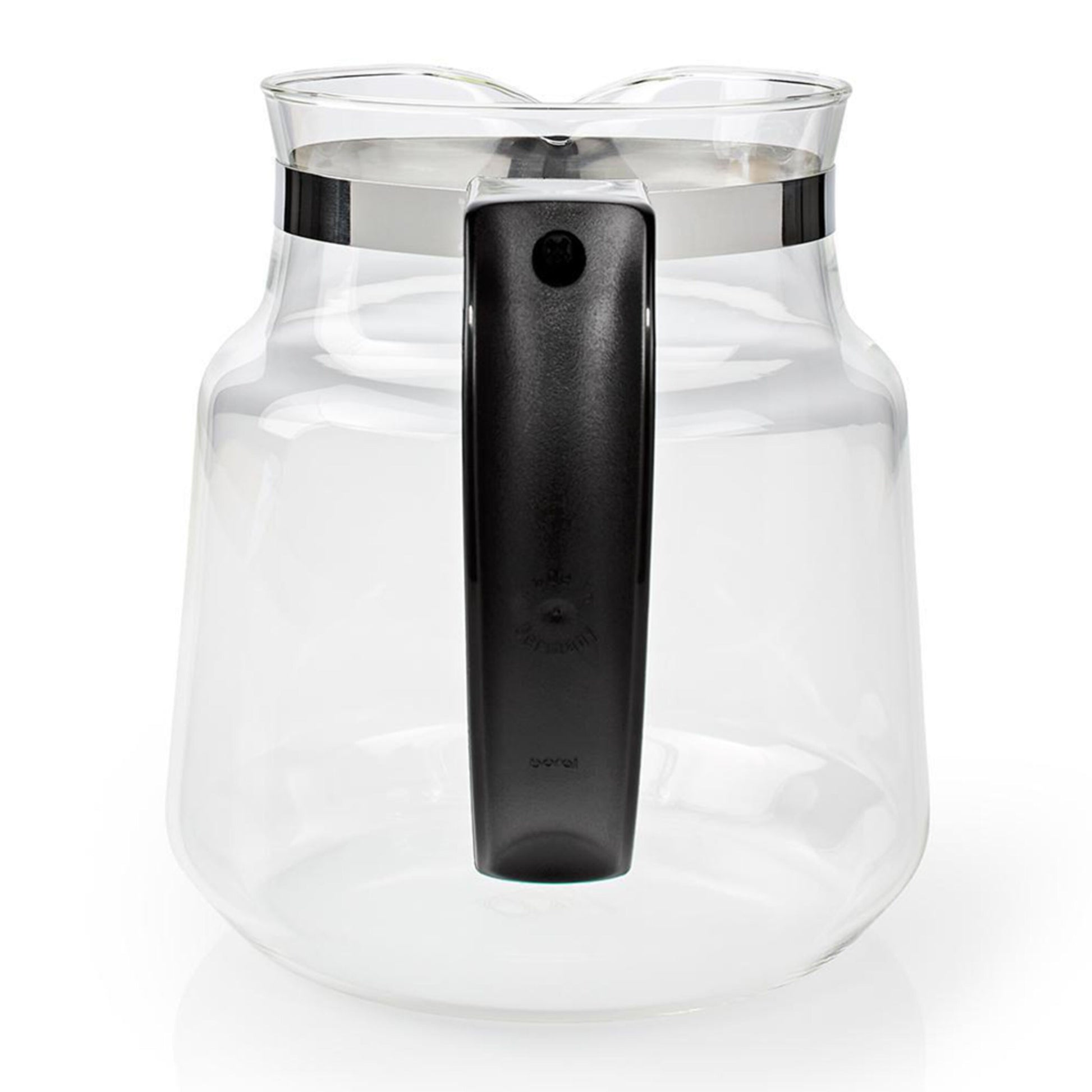 Moccamaster glaskande 1,2 L klar glas bred åbning sort plastikhåndtag passer til KBG/KBG Select set forfra.