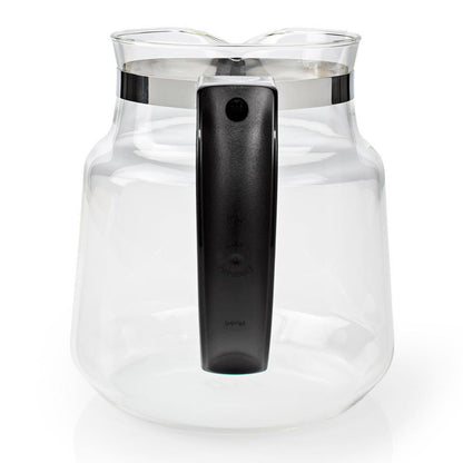 Moccamaster glaskande 1,2 L klar glas bred åbning sort plastikhåndtag passer til KBG/KBG Select set forfra.
