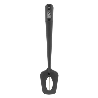 Rubicson dejskraber med digitalt termometer, sort, LCD-display i håndtaget viser 25,2°C.