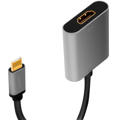 USB-C til HDMI-adapter 4K 60Hz i aluminium med guldbelagt USB-C stik og rektangulær HDMI-port.