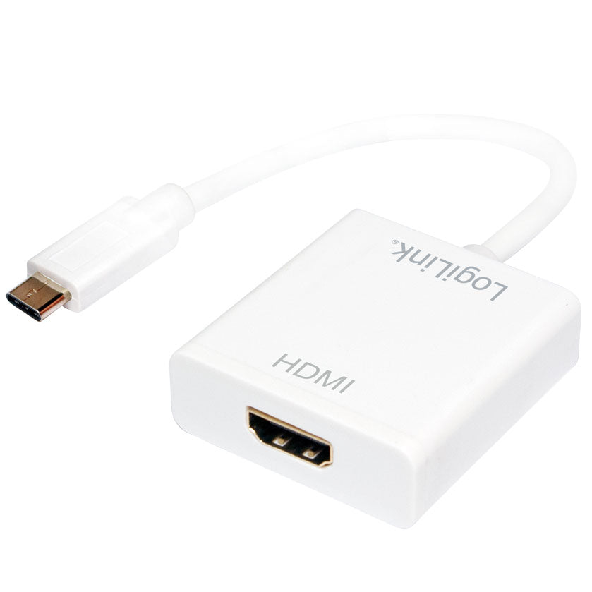 LogiLink USB-C til HDMI-hun adapter USB 3.1 Gen 1 HDMI 1.4 sort til tilslutning af computer til skærm eller TV.