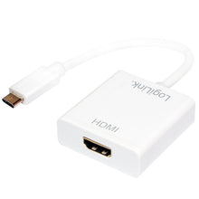 LogiLink USB-C til HDMI-hun adapter USB 3.1 Gen 1 HDMI 1.4 sort til tilslutning af computer til skærm eller TV.