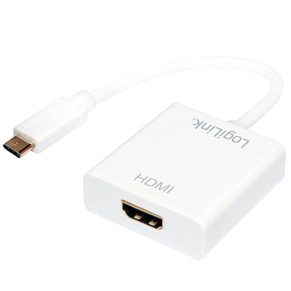 LogiLink USB-C til HDMI-hun adapter USB 3.1 Gen 1 HDMI 1.4 sort til tilslutning af computer til skærm eller TV.