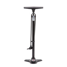 Luxorparts cykelpumpe med trykmåler, T-håndtag, lodret cylinder og slange med sideventil, til racercykel/Presta.