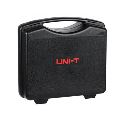 Sort hård plast transportkuffert med hank og rødt UNI-T logo, passer til Uni-T UT593 installations tester.