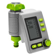Luxorparts vandingstimer grå/grøn med LCD-skærm, kontrolknapper og drejeknap til automatisering af vandingssystem.