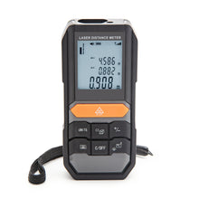 Luxorparts afstandsmåler med digitalt display, orange/sorte knapper, håndledsrem og flere talværdier på skærmen.