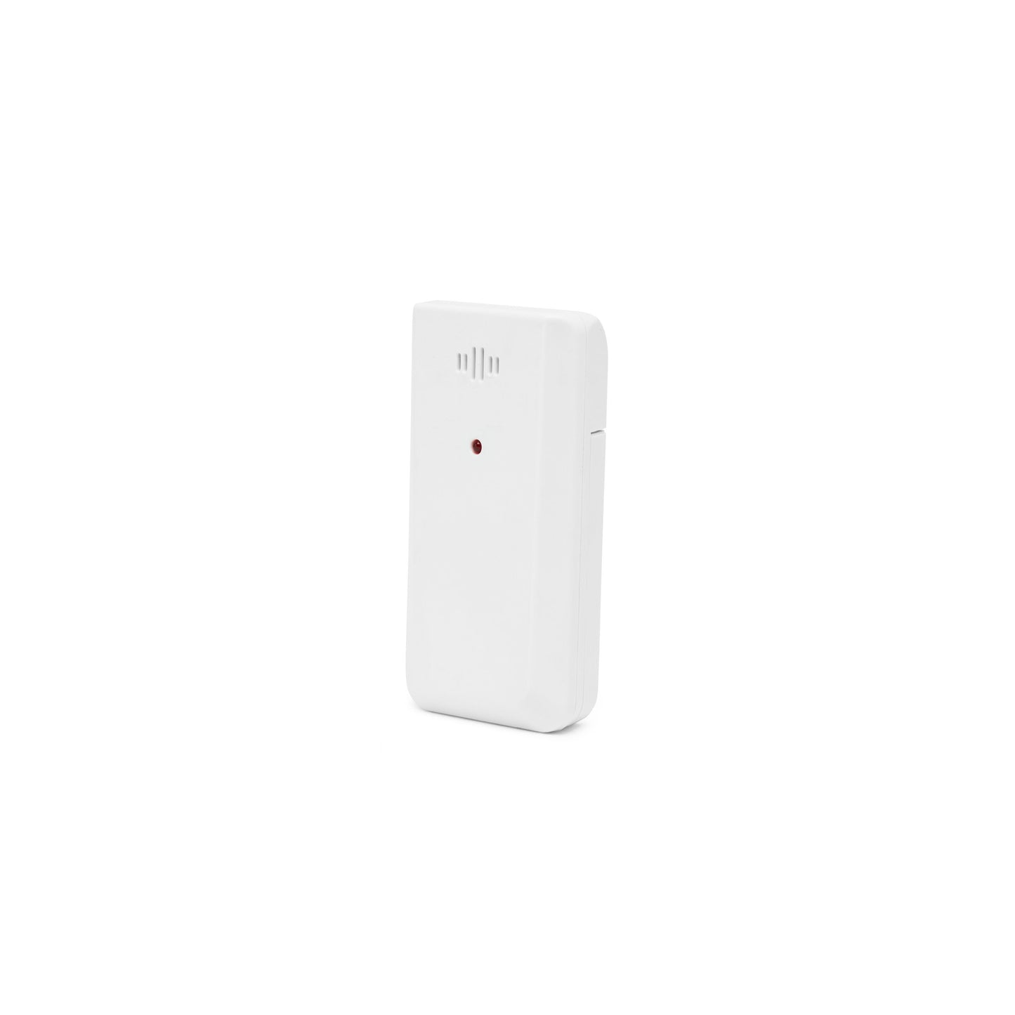 Rubicson vejrstation med brandzoner, hvid, rektangulær med rød indikator og ventileret top til trådløs vejrdata.