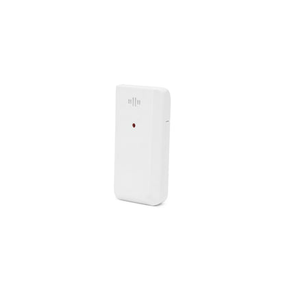 Rubicson vejrstation med brandzoner, hvid, rektangulær med rød indikator og ventileret top til trådløs vejrdata.