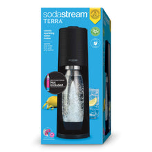 Sodastream Terra brusmaskine sort, teal æske, inkl karboneringsflaske, citronpynt og isdrik, uden Quick-Connect Cylinder.