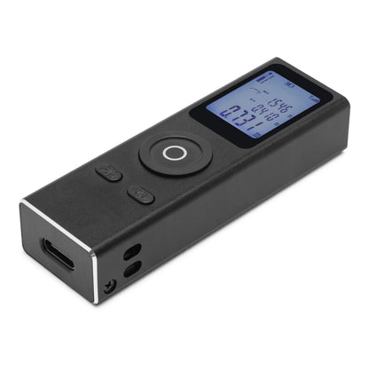 Luxorparts Afstandsmåler mini sort digital afstandsmåler med LCD, to sideknapper, cirkulær navigation, USB-port.
