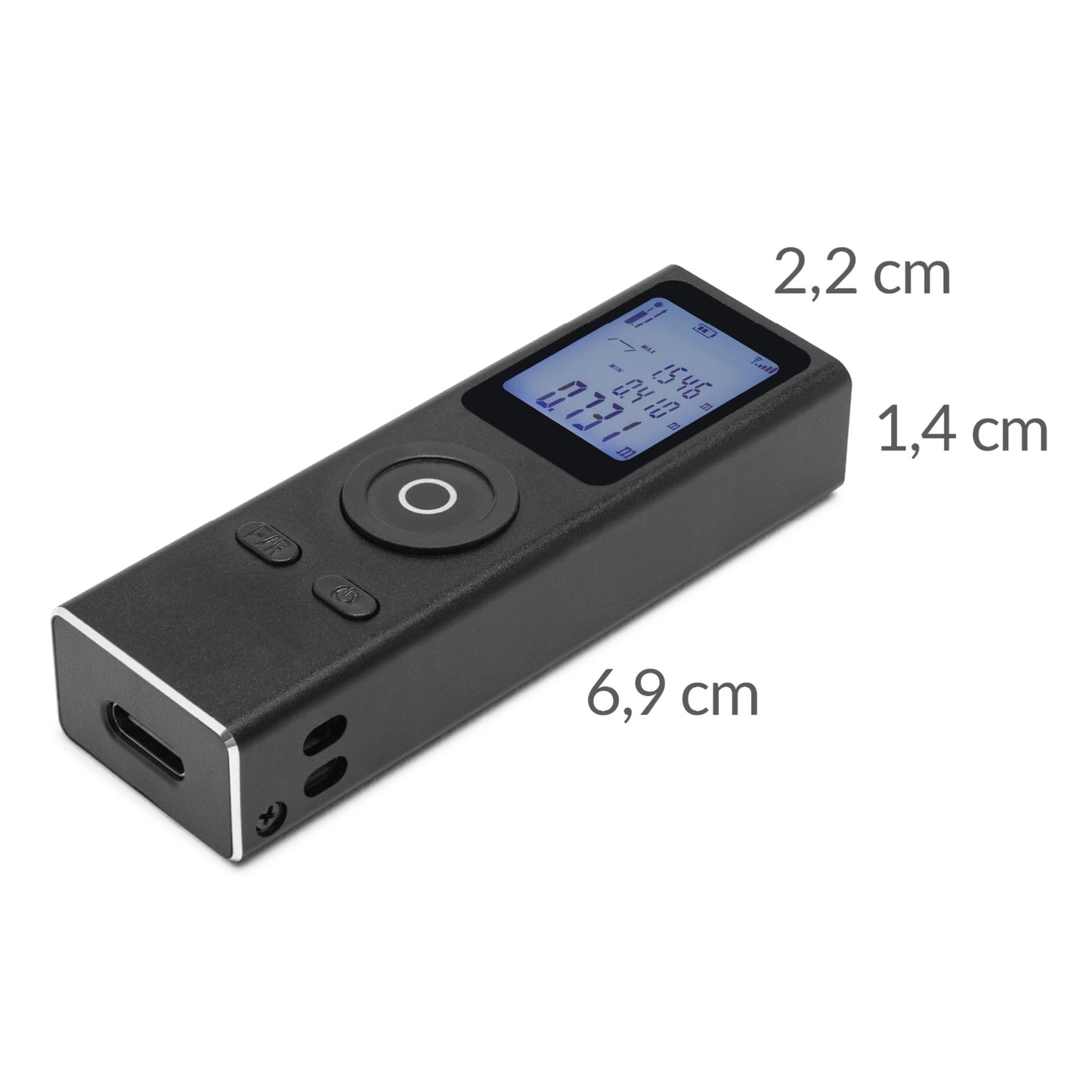 Luxorparts Afstandsmåler mini digital stemmeoptager med LCD-skærm og knapper 2,2x1,4x6,9 cm.