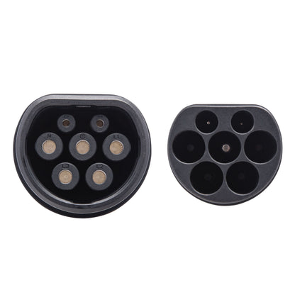 Luxorparts Opladningskabel type 2 elbil 11 kW 3 faser 5 m, sorte ovale ladestik med runde ben.