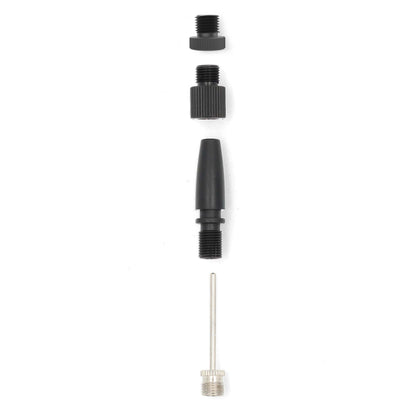 Bold pumpeadapter sæt med fire dele, inkl. metalnål og tre slags plastgevind adaptere til Nedis Genopladelig luftkompressor.