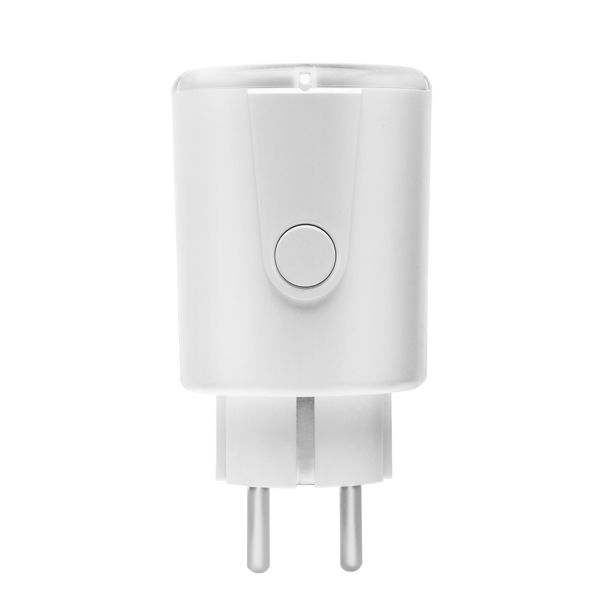 Luxorparts Sikkerhedstimer 1-5 t hvid plug-in med rund frontknap, to metalben og automatisk sluk til el-udtag.