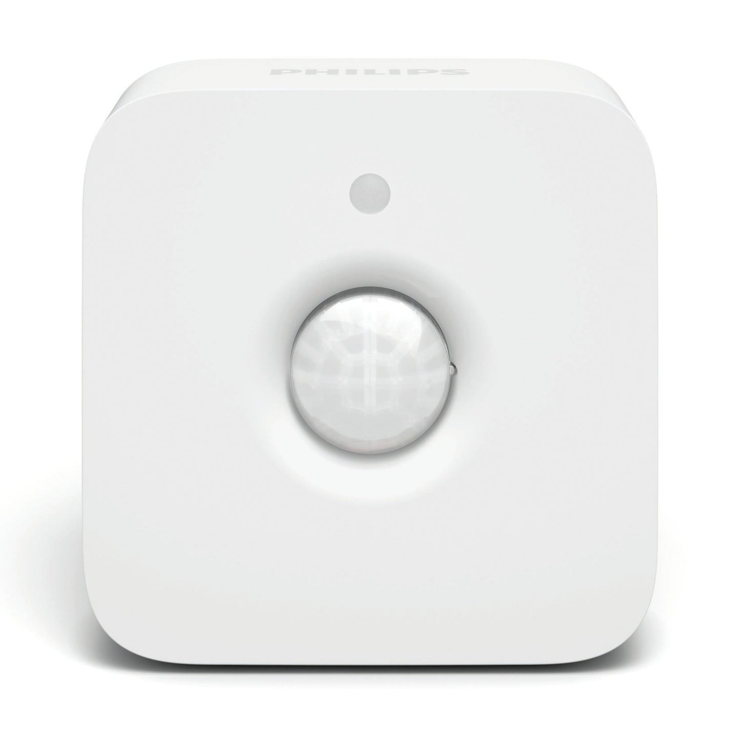 Philips Hue Motion sensor, rund, hvid, med reflektiv centersensor til smart home indendørs belysning.