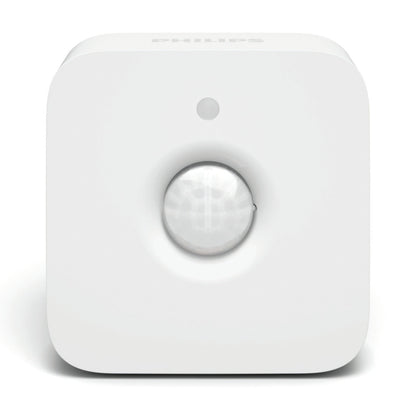 Philips Hue Motion sensor, rund, hvid, med reflektiv centersensor til smart home indendørs belysning.