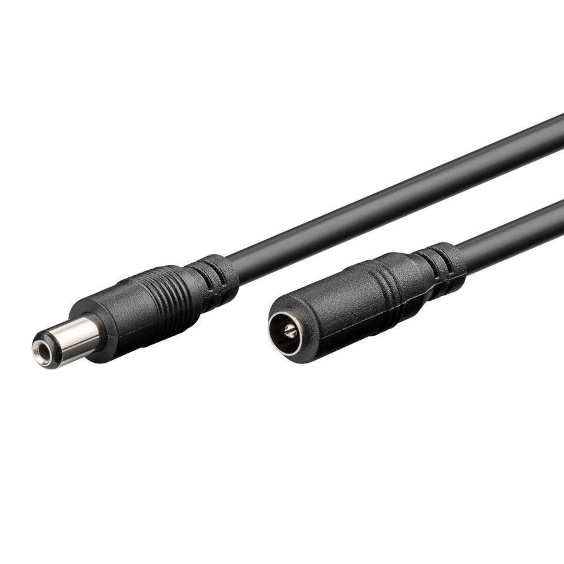Goobay DC forlængerledning 2,1 mm han-til-hun, sort, 3 meter, passer til 12V enheder.
