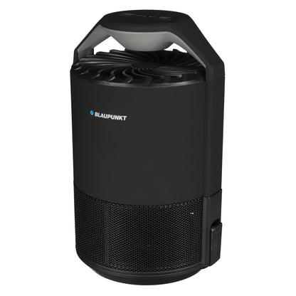 Blaupunkt sort cylinderformet bærbar højttaler og Perel Insektfangst LED 50 m² insektfanger vises sammen.
