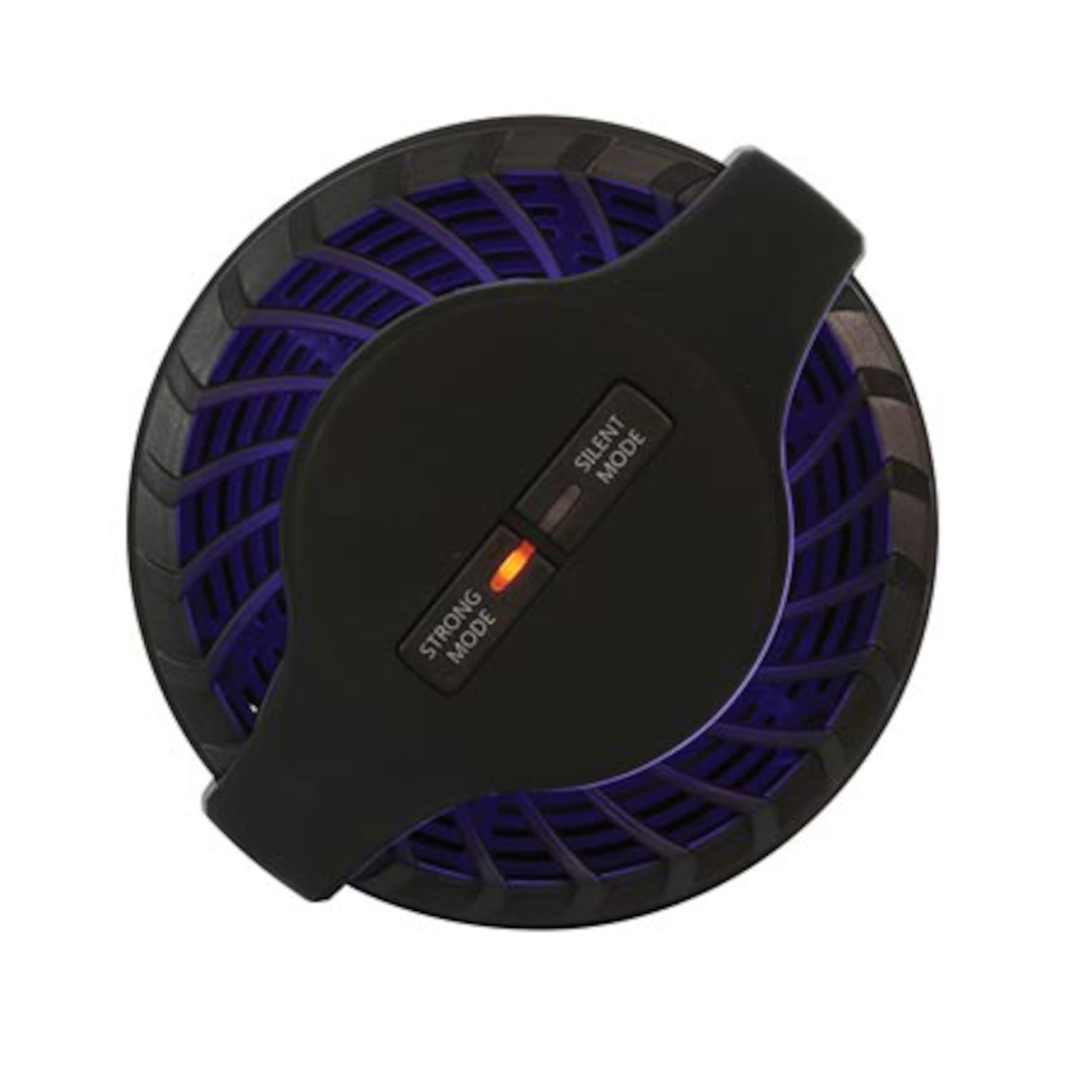 Perel Insektfangst LED 50 m² sort/lilla UV LED insektfanger med rund grill, håndtag, orange lys ved Strong Mode, slukket ved Silent Mode.